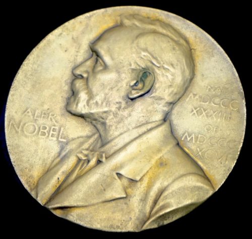 Gold Coin with Nobel Prize written on it