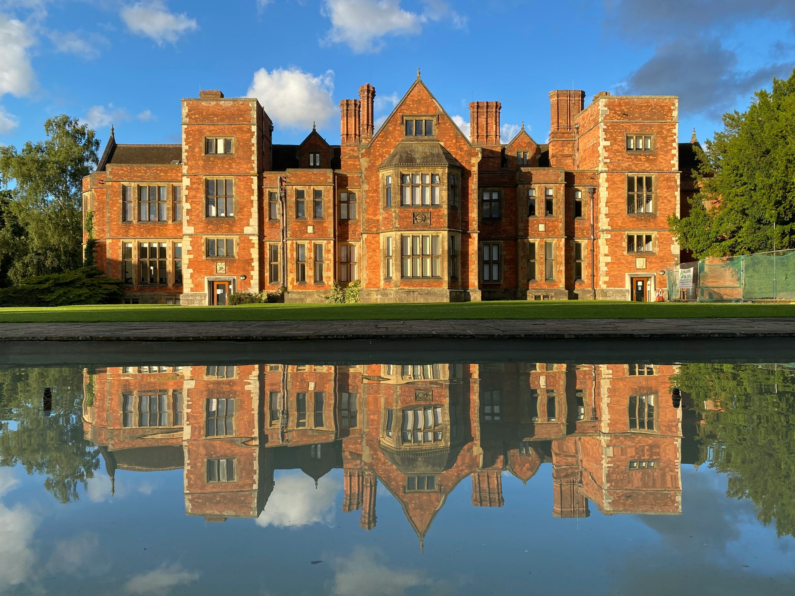 Heslington hall with the water in front